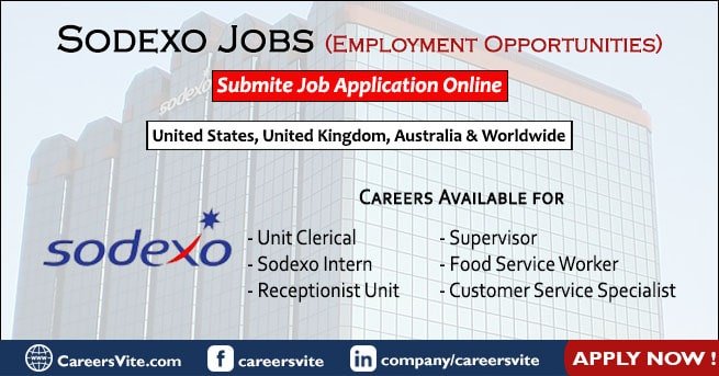 Sodexo Jobs In The USA, UK, And Australia - Mar 2021